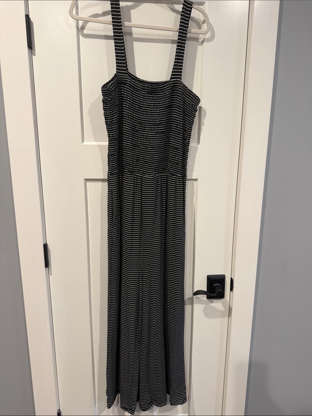 Zenana Outfitters Black and White Striped Maxi Dress